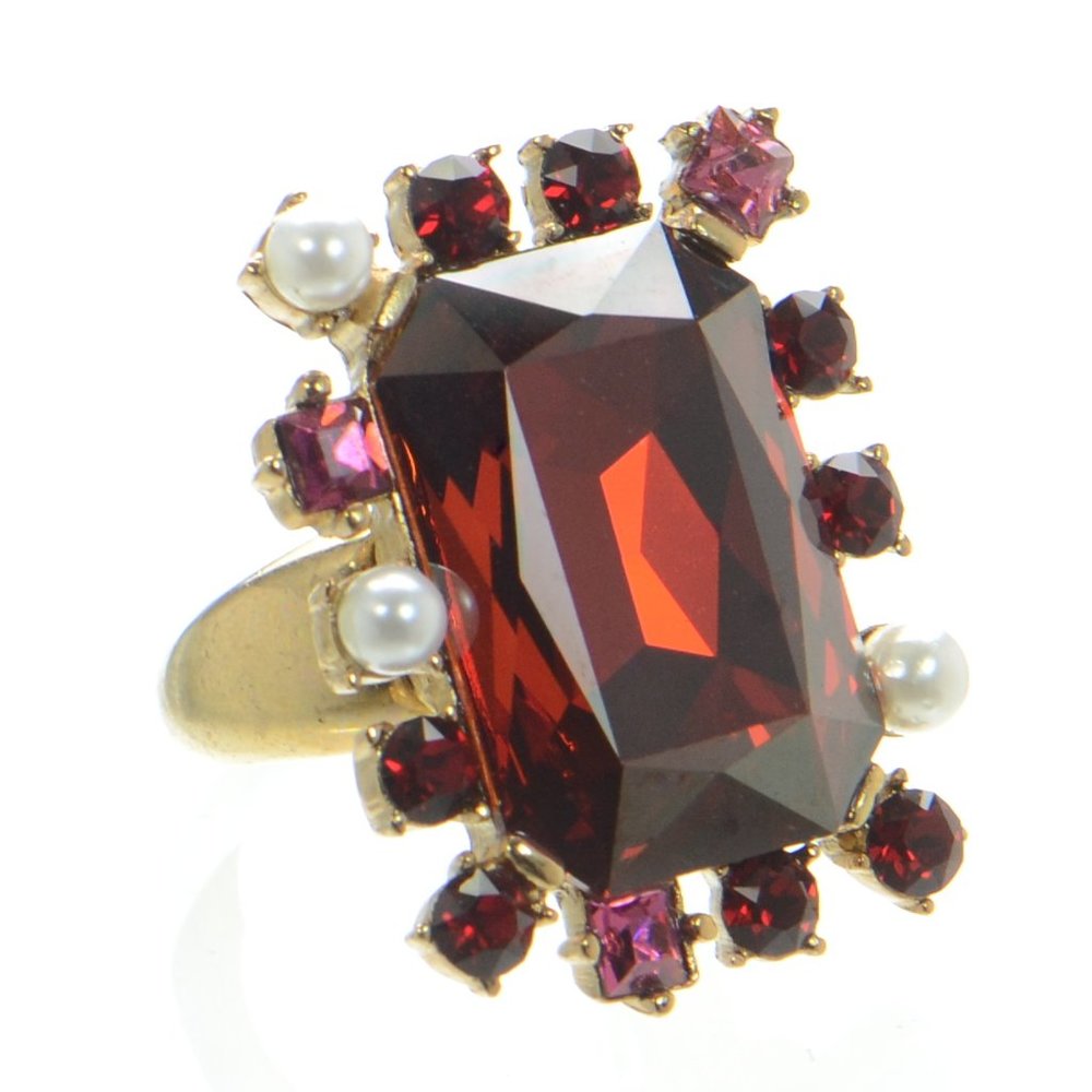 OSCAR DE LA RENTA Crystal Cocktail Ring